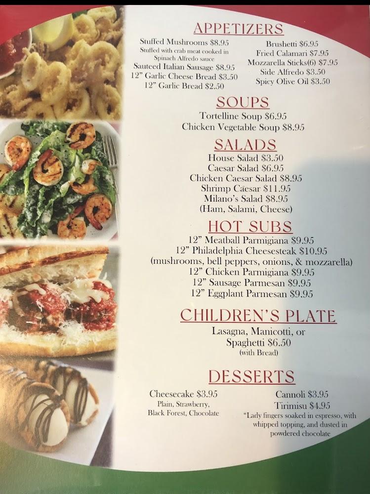 Milano's Italian Grill Menu image 3